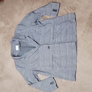 PLAID BLAZER CARDIGAN